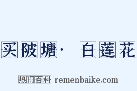 买陂塘·白莲花是什么意思的图片